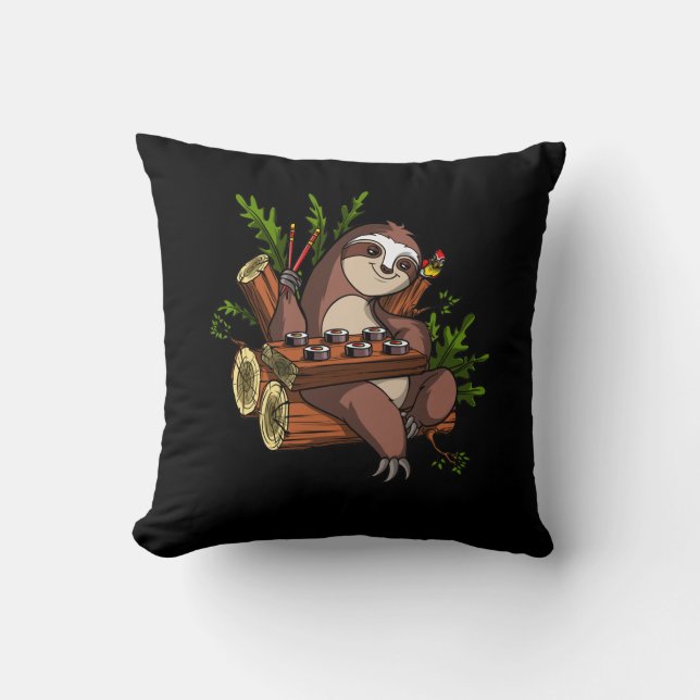Lazy Sloth Sushi Lover Animal Kissen (Vorderseite)