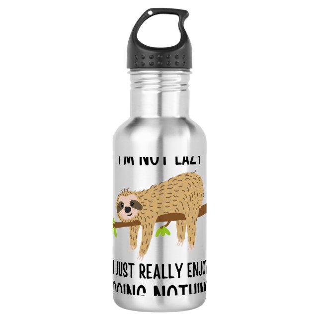 Lazy Sloth tut nichts Edelstahlflasche (Vorderseite)