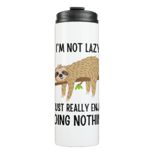 Lazy Sloth tut nichts Thermosbecher
