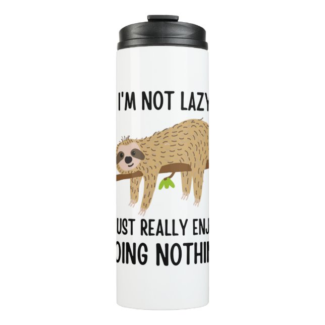 Lazy Sloth tut nichts Thermosbecher (Vorderseite)