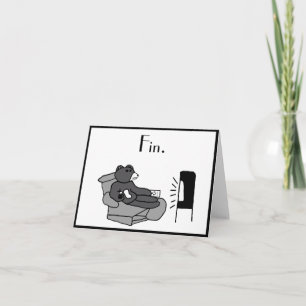 Lazy Vater Bear Cartoon mit "Fin", Noir Movie Joke Karte