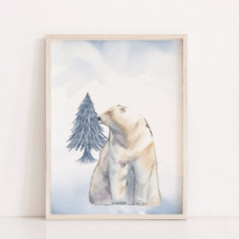 Lazy Winter Polar Bear Arctic Kinderzimmer Wanddek Poster