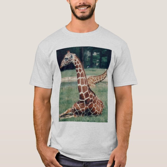 LazyDay Giraffe - Asche T-Shirt (Vorderseite)
