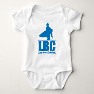 LBC - Long Beach Kalifornien - Brandung - Blau Baby Strampler