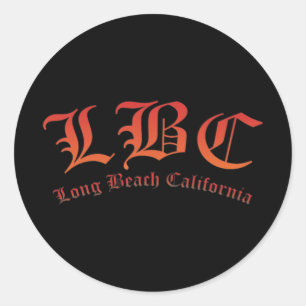 LBC - Long Beach Kalifornien Runder Aufkleber