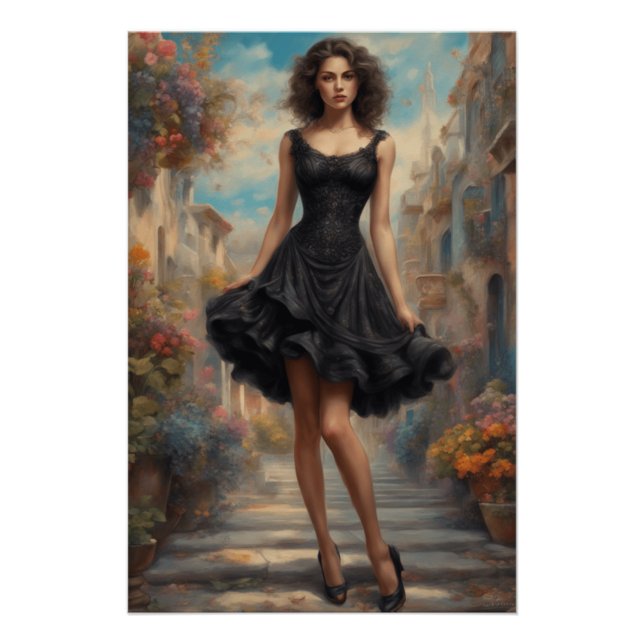 LBD Art: AI-Enhanced Little Black Dress Artwork Poster (Vorderseite)