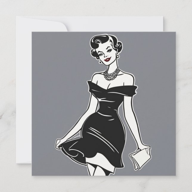 LBD Black Beauty Card: Unvergessliche Eleganz Einladung (Vorderseite)