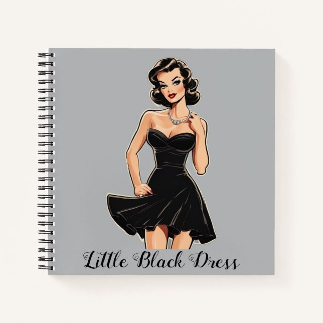 LBD Elegance - Little Black Dress Fashion Journal Notizbuch (Vorderseite)