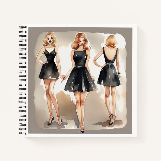 LBD Essence - Little Black Dress Fashion Diary Notizbuch (Vorderseite)