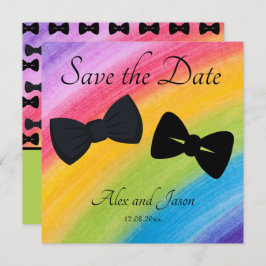 LBGT Moderne Rainbow Black Save the Date Hochzeit
