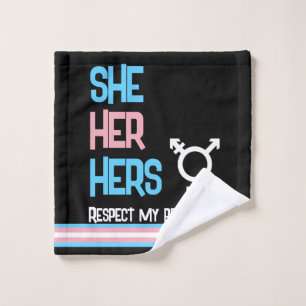 LBGTQ Pronoun Transgender She Her Hers Waschlappen