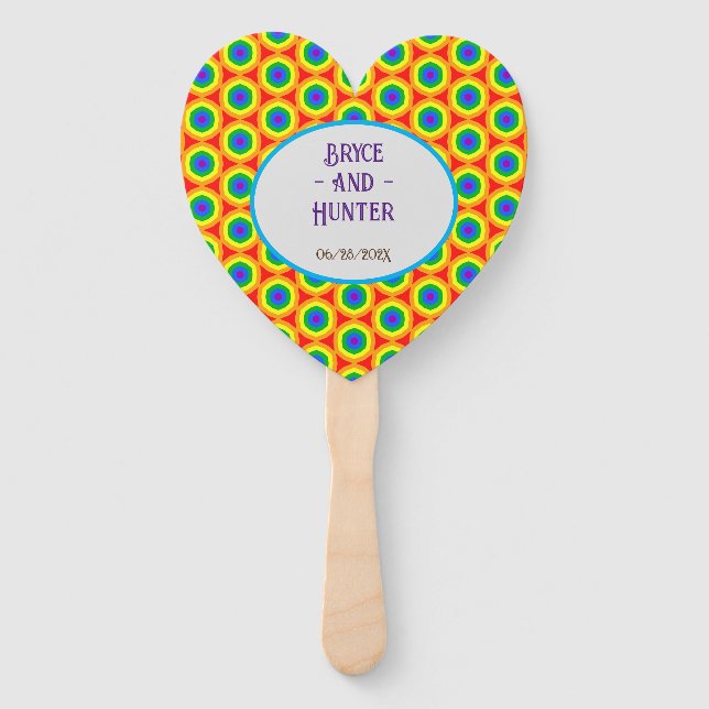 LBGTQA+ Rainbow Circle Design Fächer (Vorderseite)