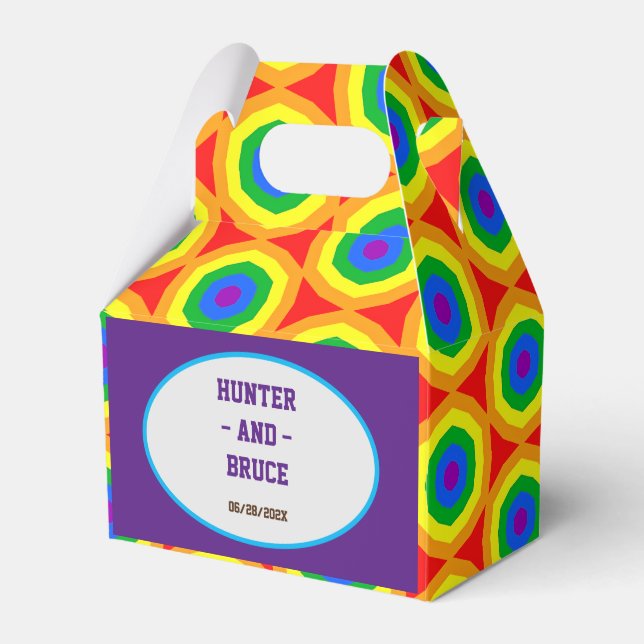 LBGTQA+ Rainbow Circle Design Geschenkschachtel (Vorderseite)