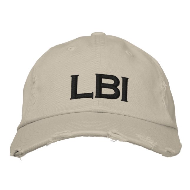 LBI HAT LONG BEACH INSEL NEW JERSEY 08008 BESTICKTE BASEBALLKAPPE (Vorderseite)