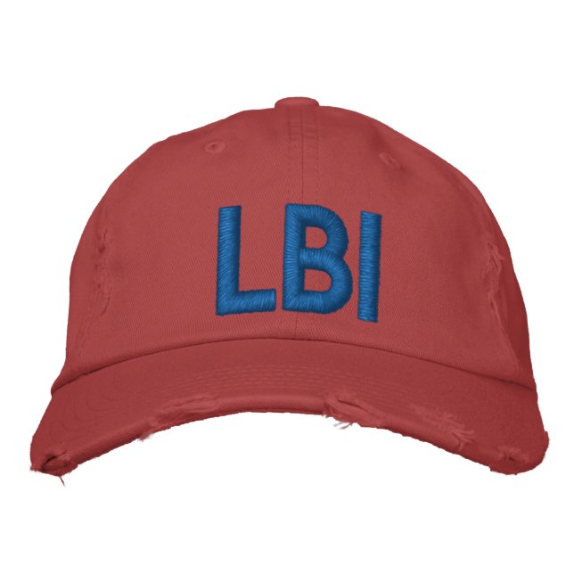 LBI HAT LONG BEACH INSEL NEW JERSEY 08008 BESTICKTE BASEBALLKAPPE (Vorderseite)