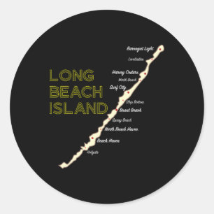 Lbi Nj Long Beach Island New Jersey Nj Strandhaus Runder Aufkleber