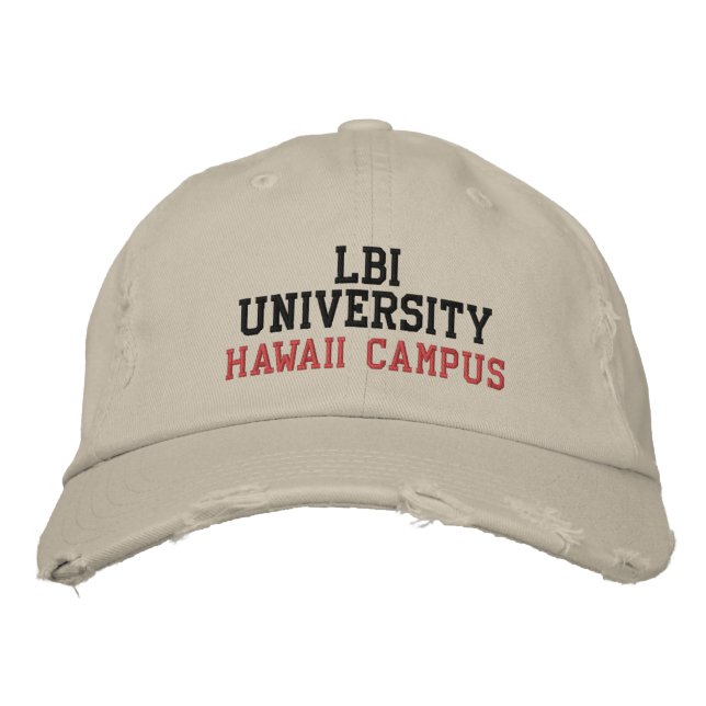 LBI UNIVERSITY HAWAII CAMPUS BESTICKTE BASEBALLKAPPE (Vorderseite)