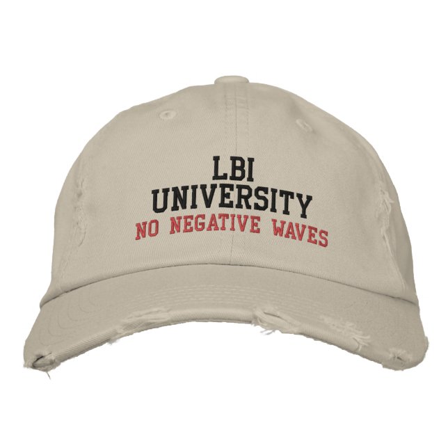 LBI UNIVERSITY NO NEGATIVE WAVES BESTICKTE BASEBALLKAPPE (Vorderseite)