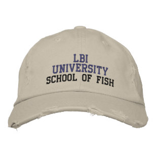 LBI UNIVERSITY SCHOOL OF FISH BESTICKTE BASEBALLKAPPE