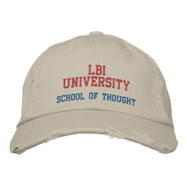 LBI UNIVERSITY SCHOOL OF THOUGHT BESTICKTE BASEBALLKAPPE (Vorderseite)