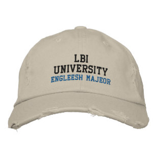 LBI UNIVERSITY (TM) ENGLEESH MAJEOR BESTICKTE BASEBALLKAPPE