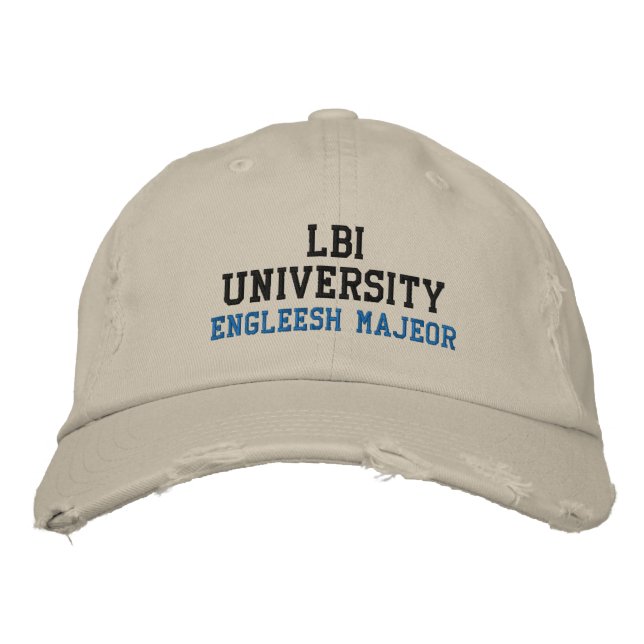LBI UNIVERSITY (TM) ENGLEESH MAJEOR BESTICKTE BASEBALLKAPPE (Vorderseite)
