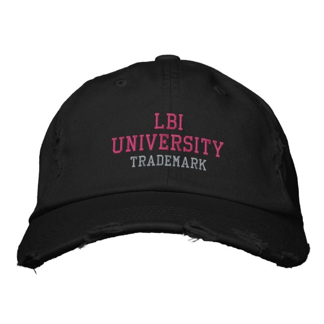 LBI UNIVERSITY TRADEMARKIERTER EMBROIDERIERTER HAT BESTICKTE BASEBALLKAPPE (Vorderseite)