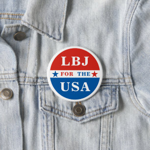 LBJ für die USA Lyndon B. Johnson Button
