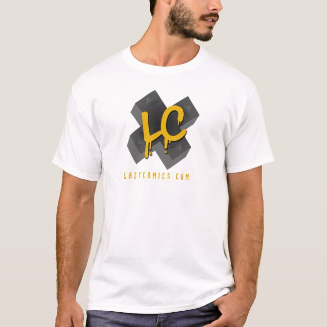 Lc-Logo-weißes T-Shirt (keine Rückseite) (Vorderseite)