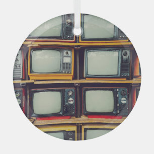 LCD-Bildschirm für das alte Retro-Fernsehen Ornament Aus Glas