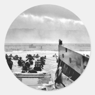 LCIs Soldaten Wading Ashore Runder Aufkleber