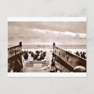 LCIs Soldiers Wading Ashore Postkarte