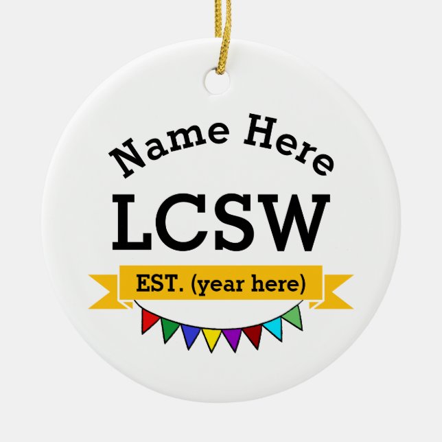 LCSW-Geschenk lizenzierter klinischer Sozialarbeit Keramik Ornament (Vorne)