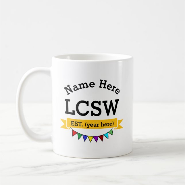 LCSW lizenzierte klinische Sozialarbeiter Personal Kaffeetasse (Links)