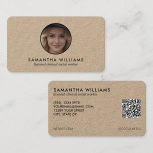 LCSW Social Worker Custom QR Foto Visitenkarte