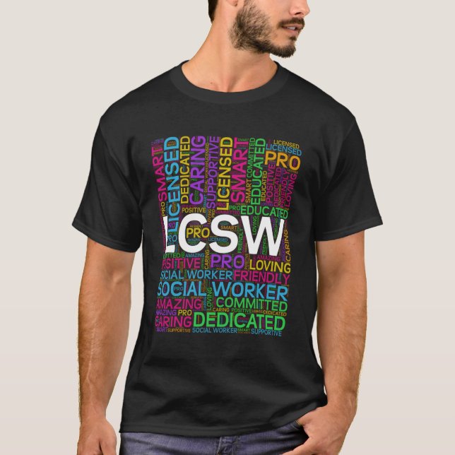 Lcsw Social Worker Word Cloud Tal Gesundheit T-Shirt (Vorderseite)