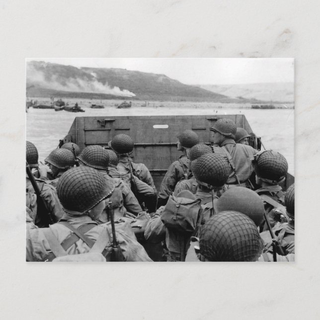 LCVP Landing Craft Annäherung an den Omaha Strand Postkarte (Vorderseite)
