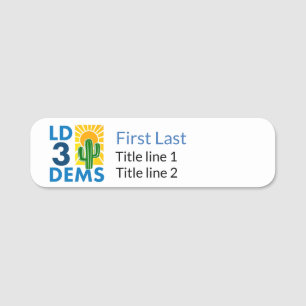 LD3 Dems - Abzeichen für Thin Style; Magnetbacken Namensschild
