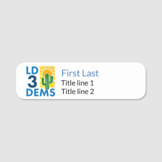 LD3 Dems - Abzeichen für Thin Style; Magnetbacken Namensschild