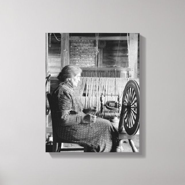 LD OMAN SING sPINNING HEEL 1930S FOTOGRAPH Leinwanddruck (Vorderseite)
