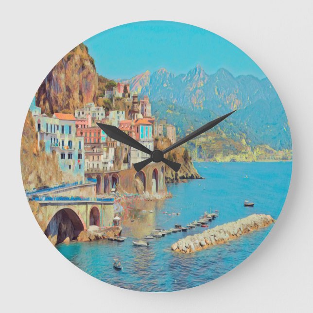 ldp ATRANI.- Amalfi Küste - Große Wanduhr (Vorderseite)