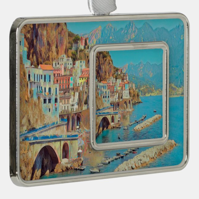 ldp ATRANI.- Amalfi Küste - Rahmen-Ornament Silber (Rechts)