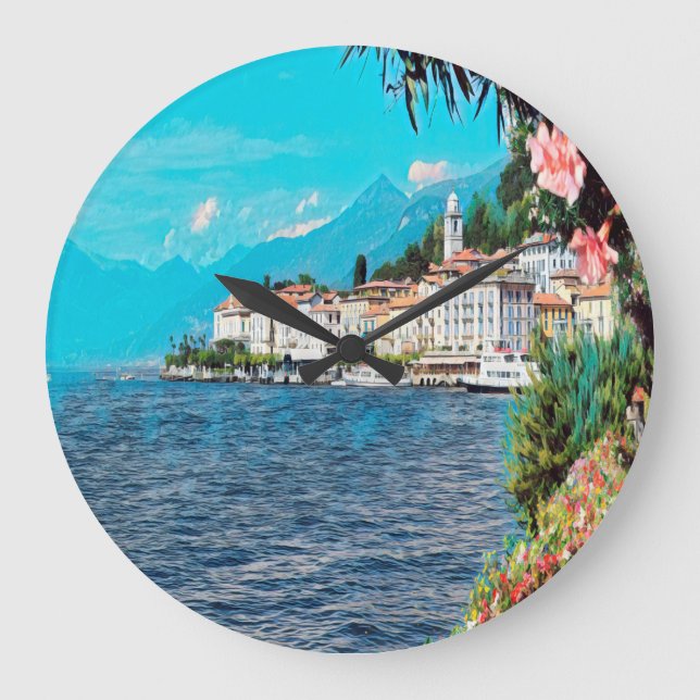 ldp BELLAGIO - Comer See - Große Wanduhr (Vorderseite)