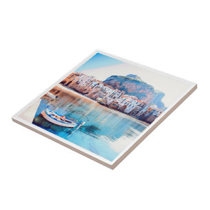 ldp CEFALæ- Sizilien - Strand - Panorama Fliese