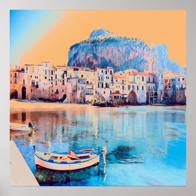 ldp CEFALæ- Sizilien - Strand - Panorama Poster (Vorne)