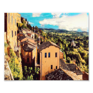 ldp MONTEPULCIANO - Stadt - Panorama - Fotodruck
