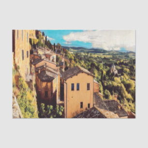 ldp MONTEPULCIANO - Stadt - Panorama - Seidenpapier