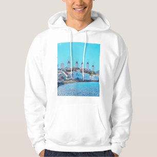 ldp MYKONOS - Blick vom Meer auf die Windmühlen - Hoodie