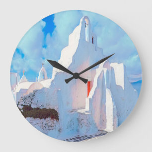 ldp MYKONOS - charakteristische Kirche - Große Wanduhr