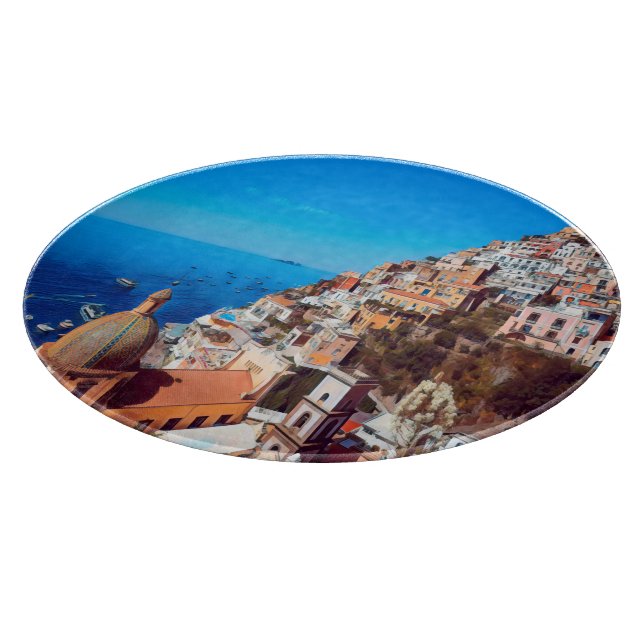ldp POSITANO - Amalfi Küste - Panorama Schneidebrett (Ecke)